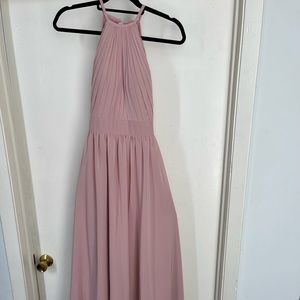 Azazie Bridesmaid Backless Dress - Floor Length Dusty Rose